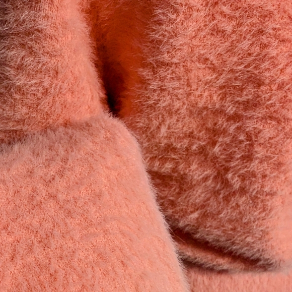 Anthropologie Lili Sidonio Fuzzy Wrap Crop Sweater, Pink, Women's Small - Picture 7 of 8